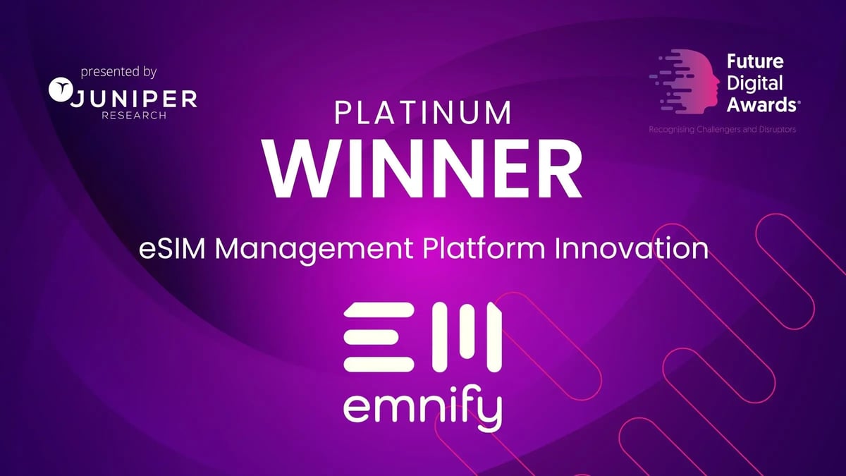 Feature image for emnify+Wins+Platinum+Award+for+eSIM+Management+Platform+Innovation+at+Juniper+Awards+2025