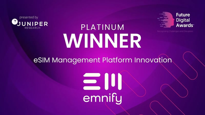 Feature image for emnify+Wins+Platinum+Award+for+eSIM+Management+Platform+Innovation+at+Juniper+Awards+2025